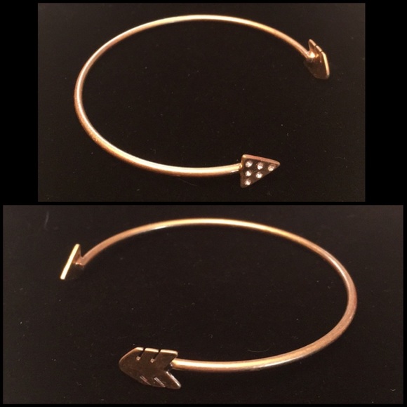 Arrow Bracelet, Gold Toned, Rhinestone - Picture 6 of 6